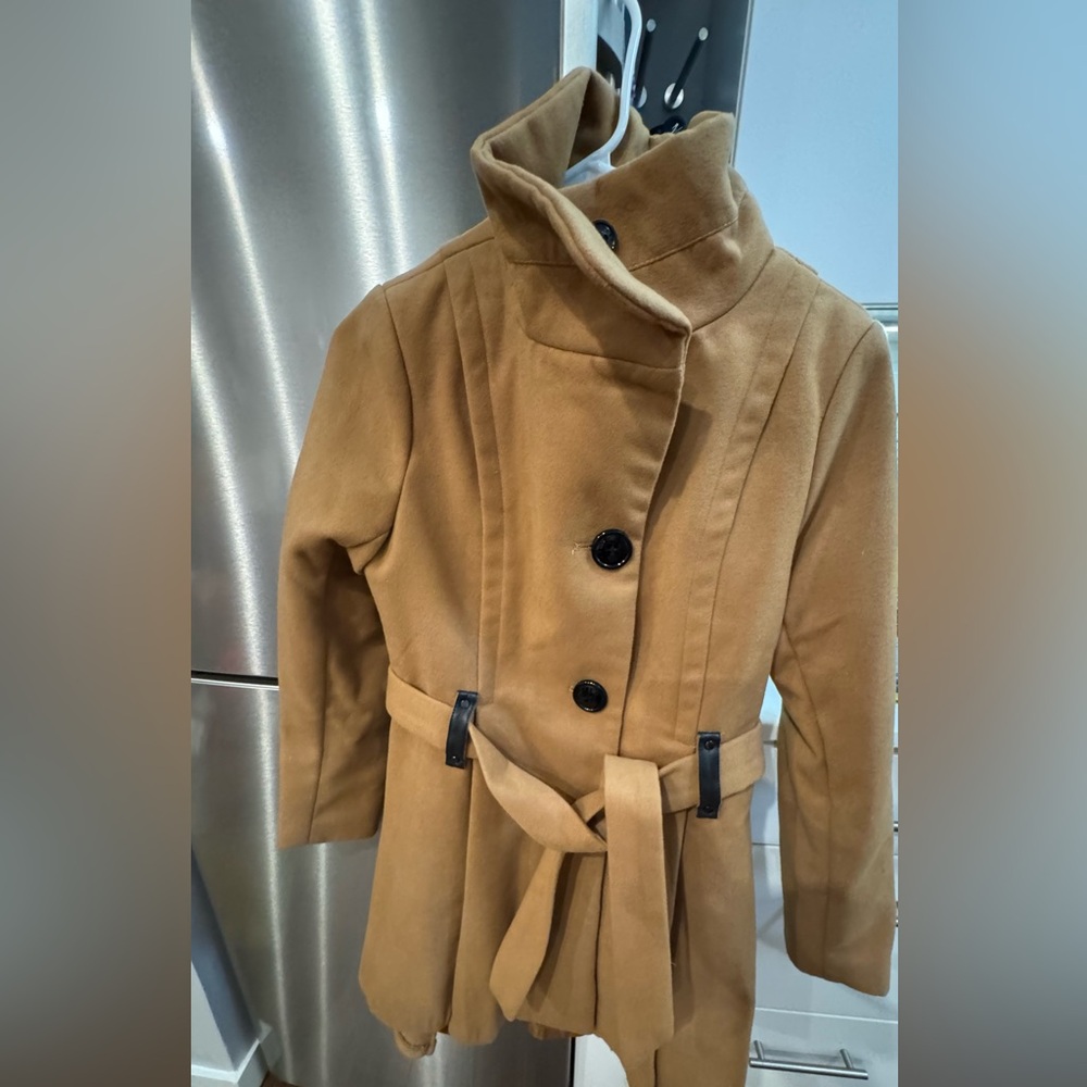 Madden Girl Camel Trench Coat with Belt